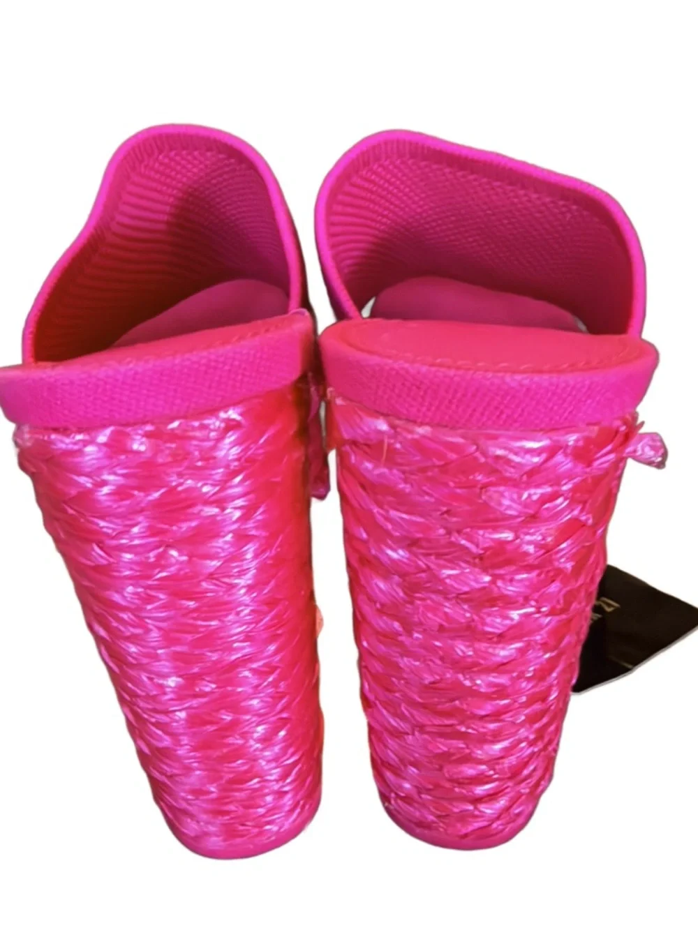 NWT Forever 21 Fuchsia Mesh Platform Mule Heels
